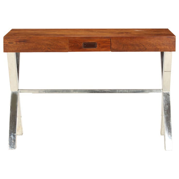 vidaXL Bureau en bois massif avec finition couleur miel 110x50x76 cm