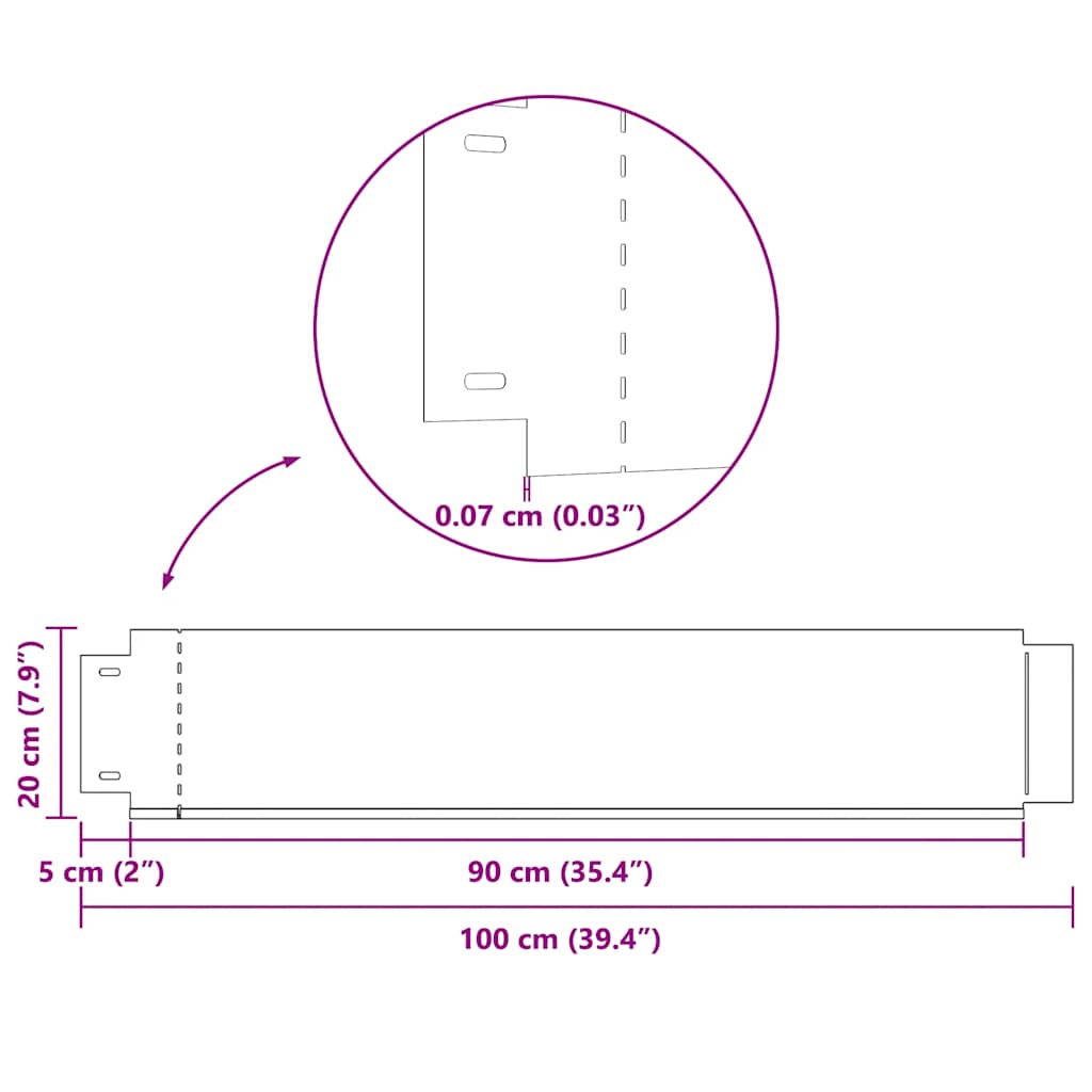 Rasenkanten 10 Stk. Verzinkter Stahl 100 x 20 cm