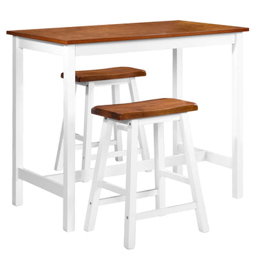 vidaXL Ensemble table de bar et 2 tabourets 3 pcs Bois massif