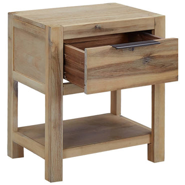 vidaXL Table de chevet avec tiroir 40x30x48 cm Bois d'acacia massif