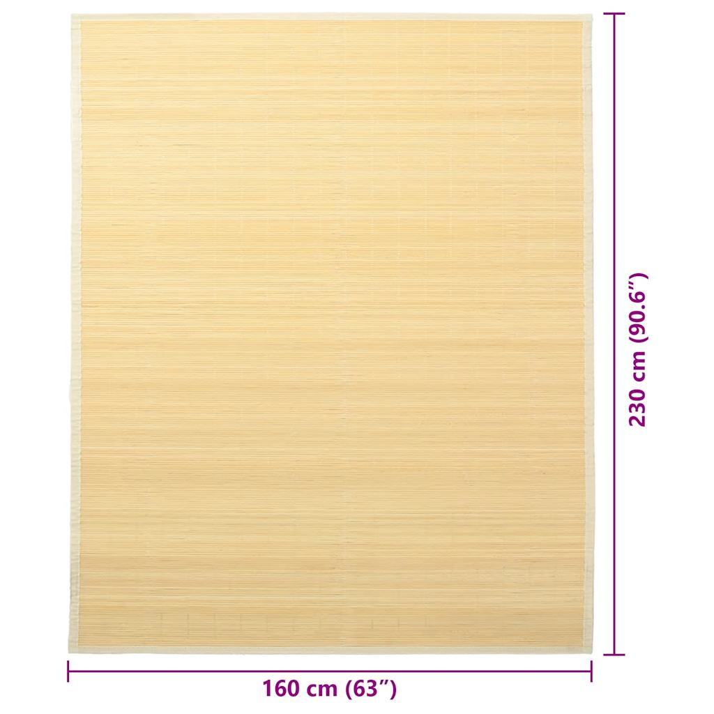 vidaXL Tapis en bambou 160x230 cm Naturel