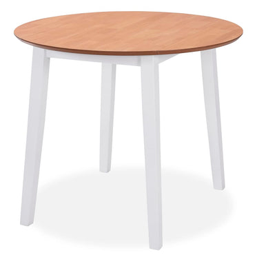 vidaXL Ensemble de salle à manger 5 pcs MDF et bois d'hévéa Blanc