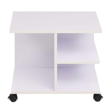 vidaXL Beistelltisch mit Rollen 50×35×42 cm Weiß