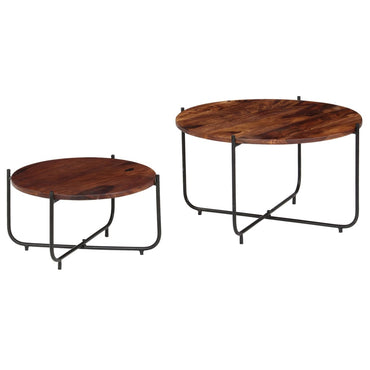 vidaXL 2-tlg. Couchtisch-Set Massivholz Akazie 60x35 cm
