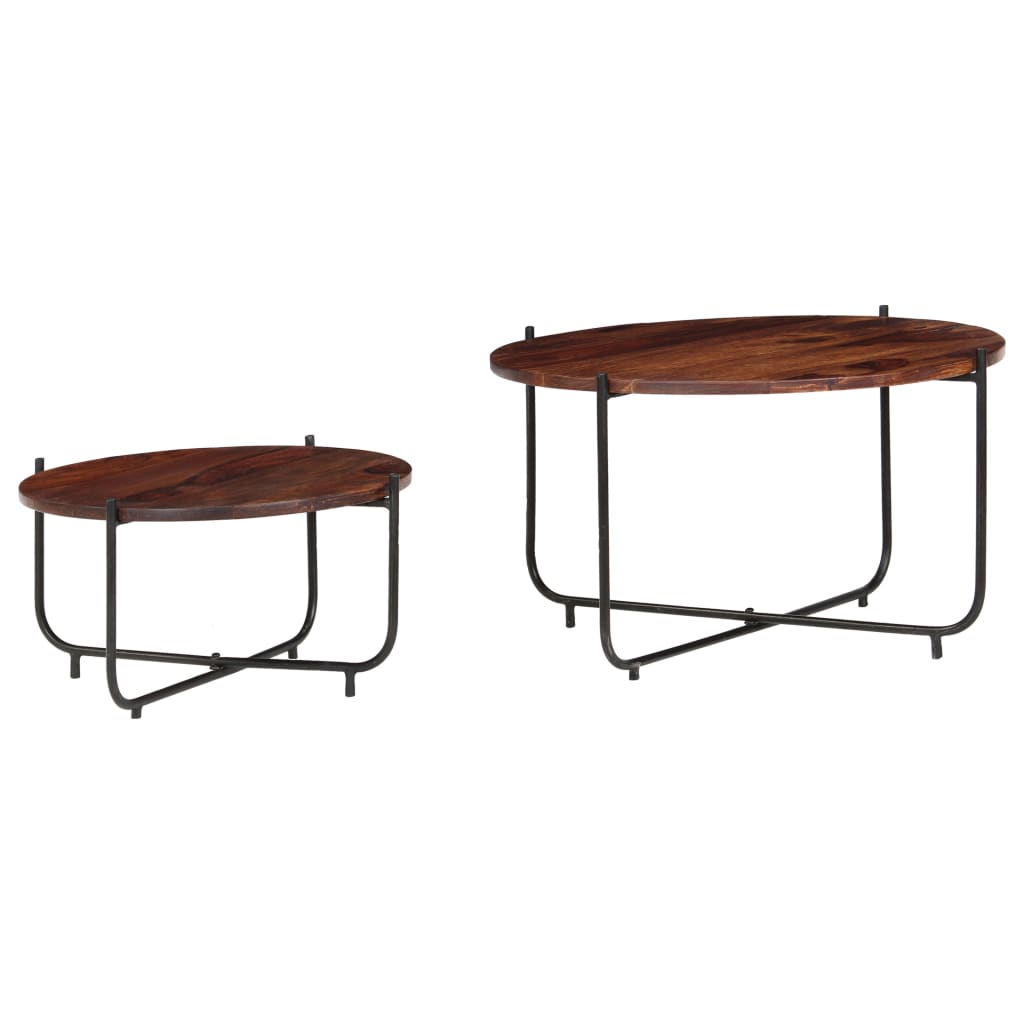 vidaXL 2-tlg. Couchtisch-Set Massivholz Akazie 60x35 cm