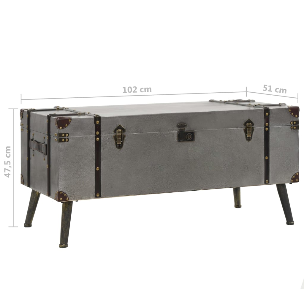 vidaXL Table basse en MDF et aluminium 102x51x47,5 cm