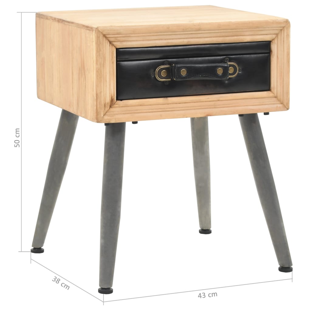 vidaXL Table de chevet en pin massif 43x38x50 cm