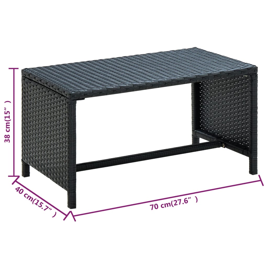 vidaXL Salon de jardin 4 pcs avec coussins résine tressée noir
