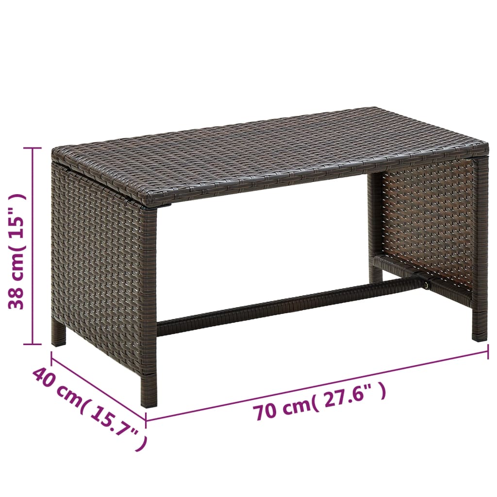 vidaXL 4-tlg. Garten-Lounge-Set mit Auflagen Poly Rattan Braun