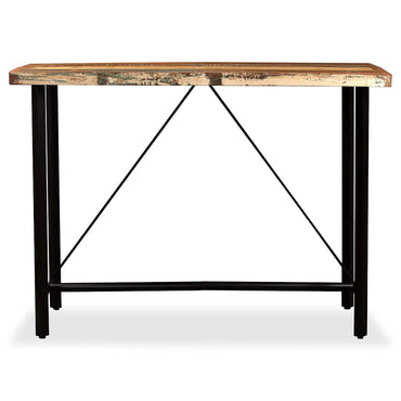 vidaXL 7-tlg. Bar-Set Altholz Massiv und Echtleder