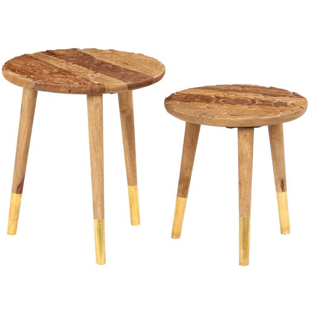 vidaXL Couchtische 2 Stk. Massivholz