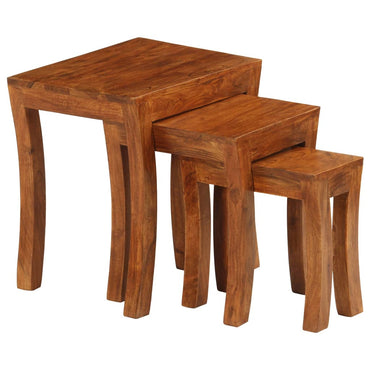 vidaXL 3-tlg. Satztisch-Set Massivholz Akazie 50x35x50 cm Braun