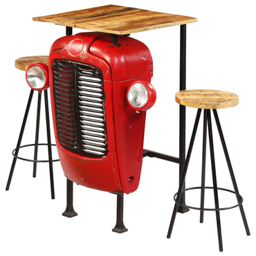 vidaXL Ensemble de bar 3 pcs Bois de manguier massif 60x60x107 cm