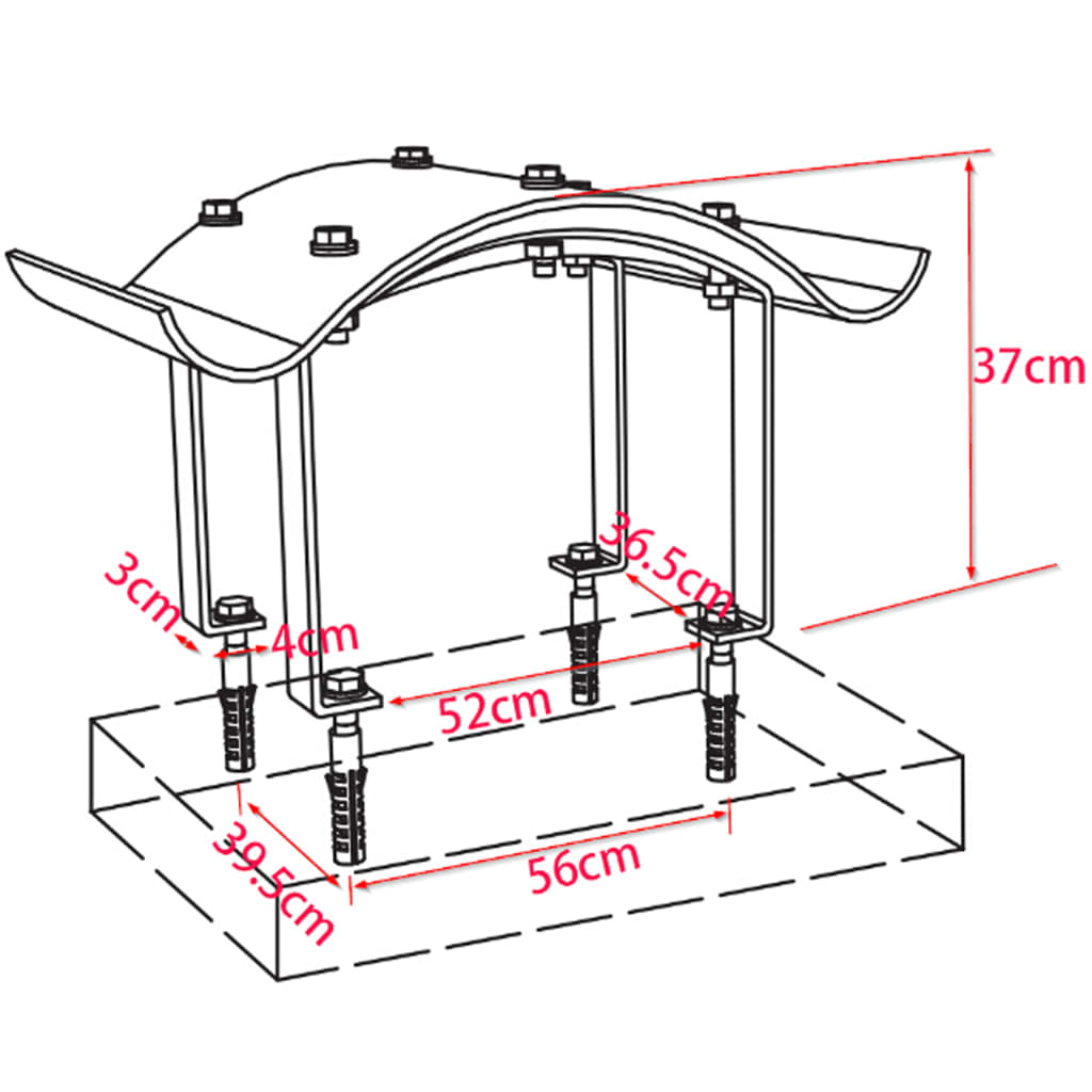 Schornsteinabdeckung Edelstahl 70 x 70 x 37 cm