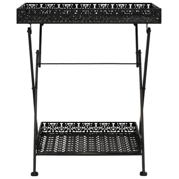 vidaXL Beistelltisch Klappbar Vintage Metall 58 x 35 x 72 cm Schwarz