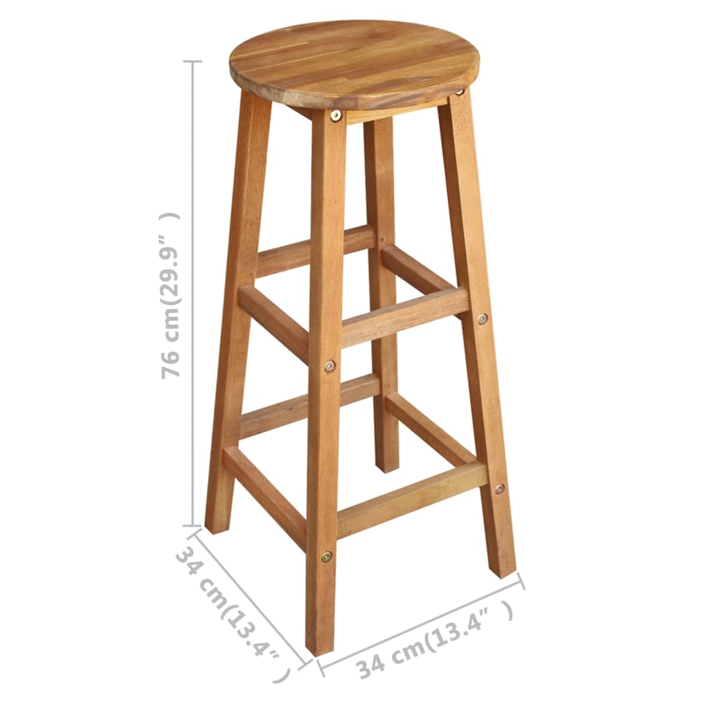 vidaXL Table de bar et tabourets (5 pcs) en bois d'acacia massif