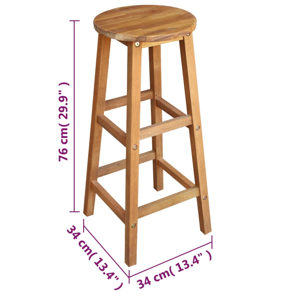 vidaXL Ensemble table de bar et 6 tabourets en bois d'acacia massif