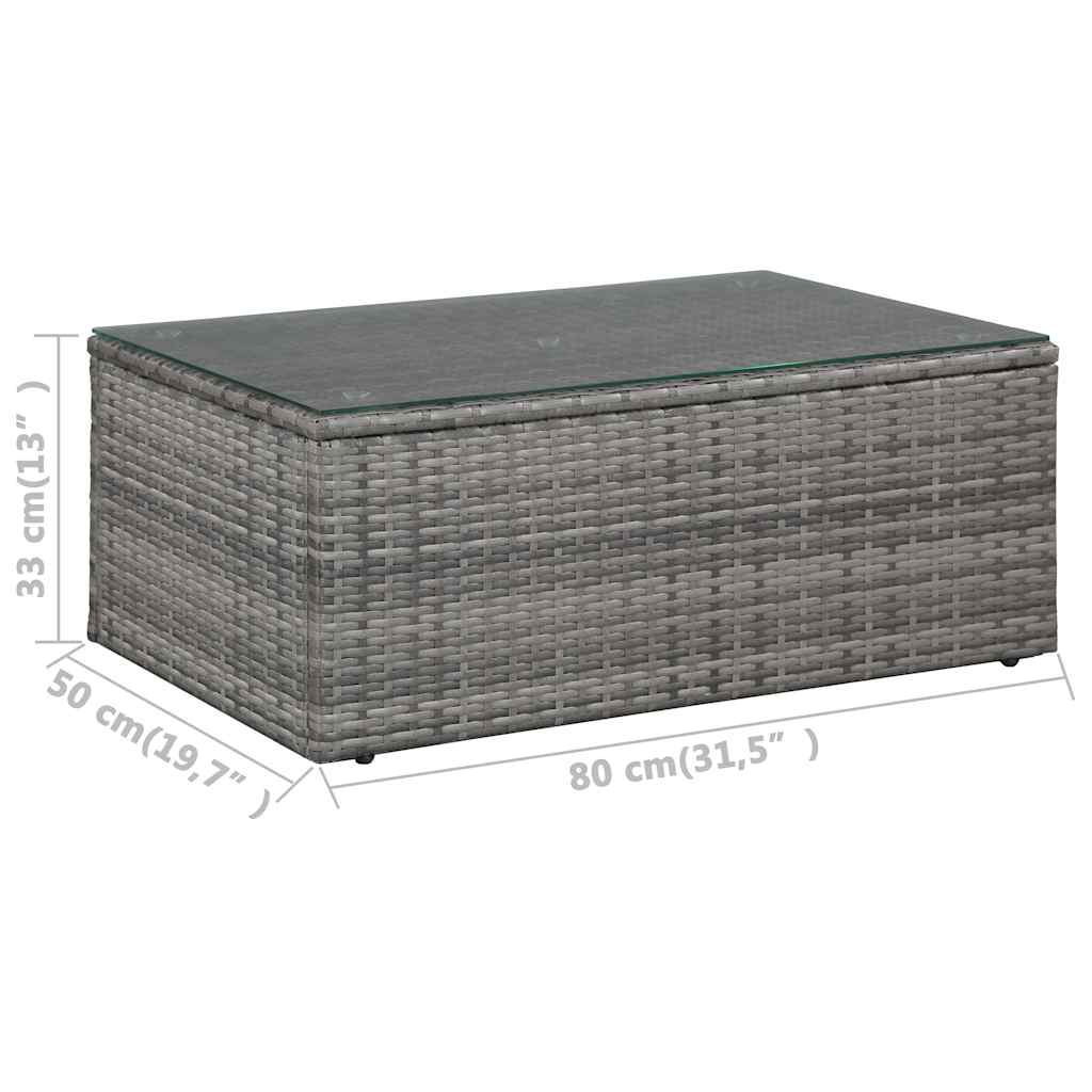 vidaXL Ensemble de jardin de 4 pièces avec coussins résine tressée gris