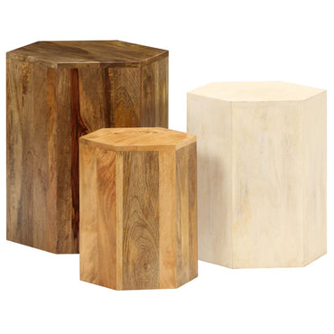 vidaXL 3-tlg. Couchtisch-Set Massivholz Mango