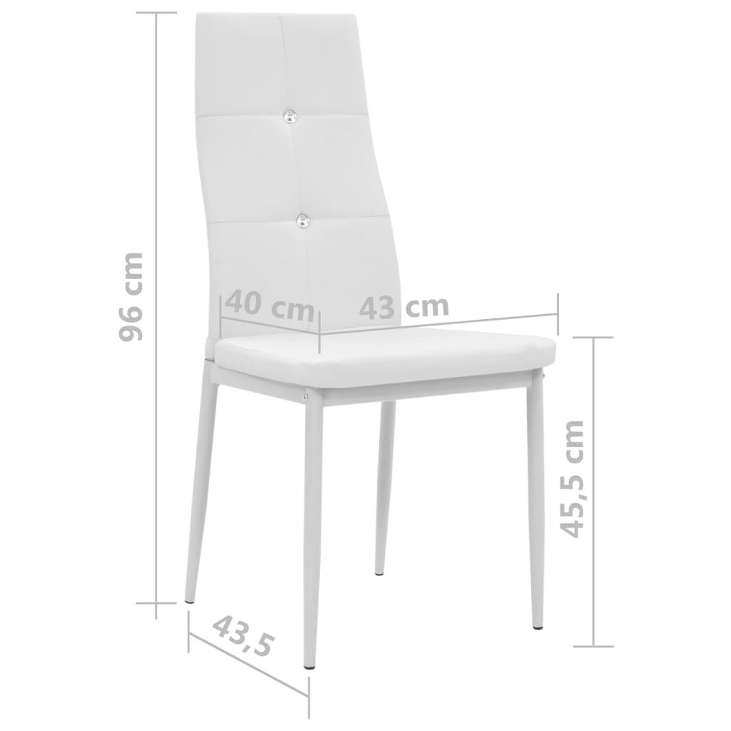 vidaXL Chaises de salle à manger 2 pcs Similicuir blanc