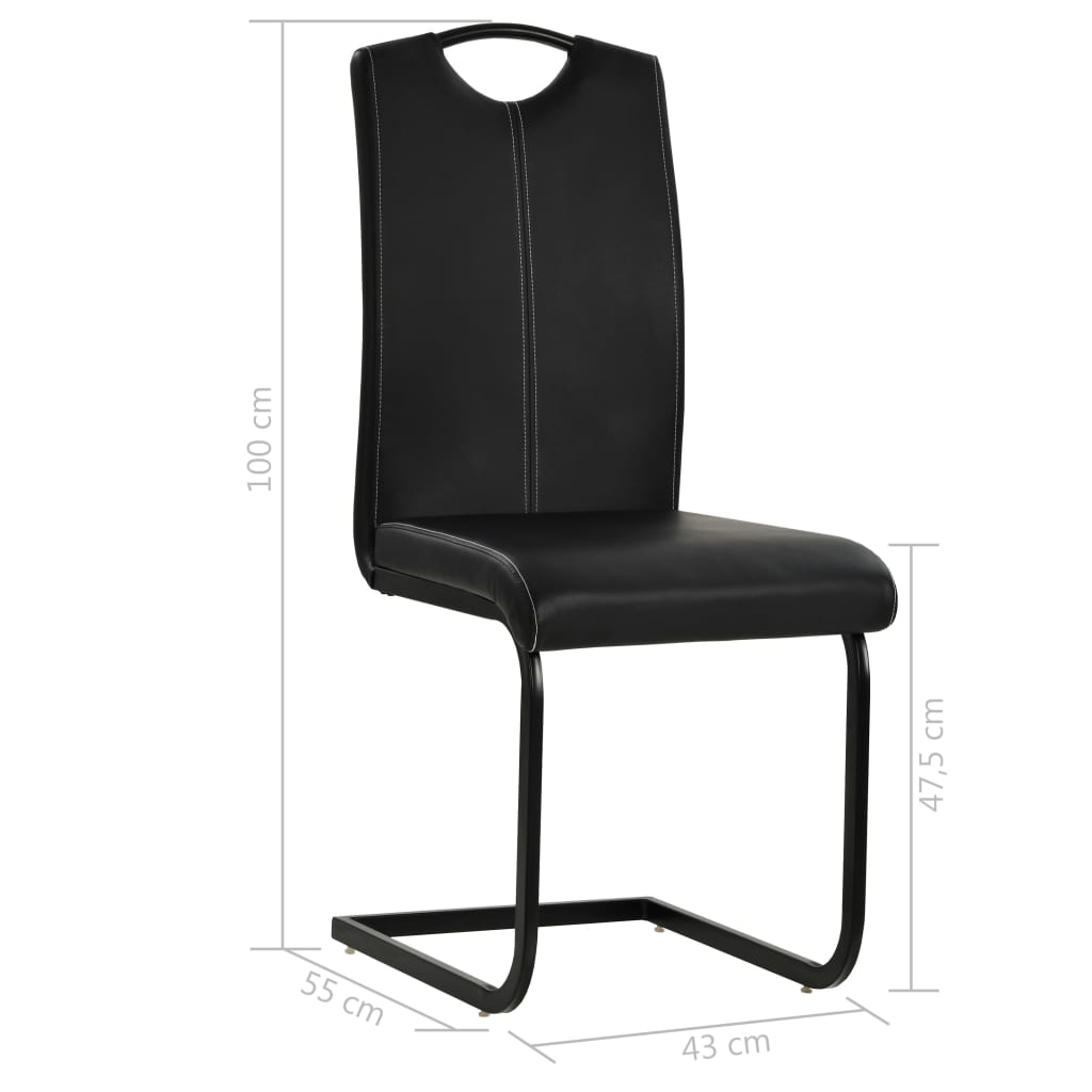 vidaXL Freischwinger 2 Stk. Schwarz Kunstleder