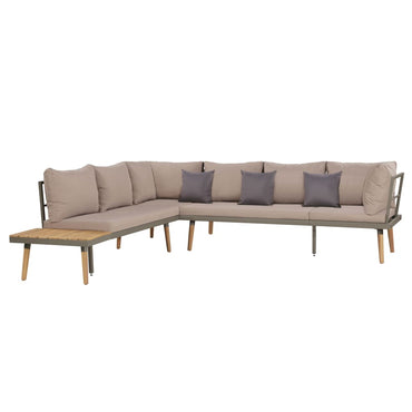 vidaXL Salon de jardin 4 pcs avec coussins en bois d'acacia massif marron