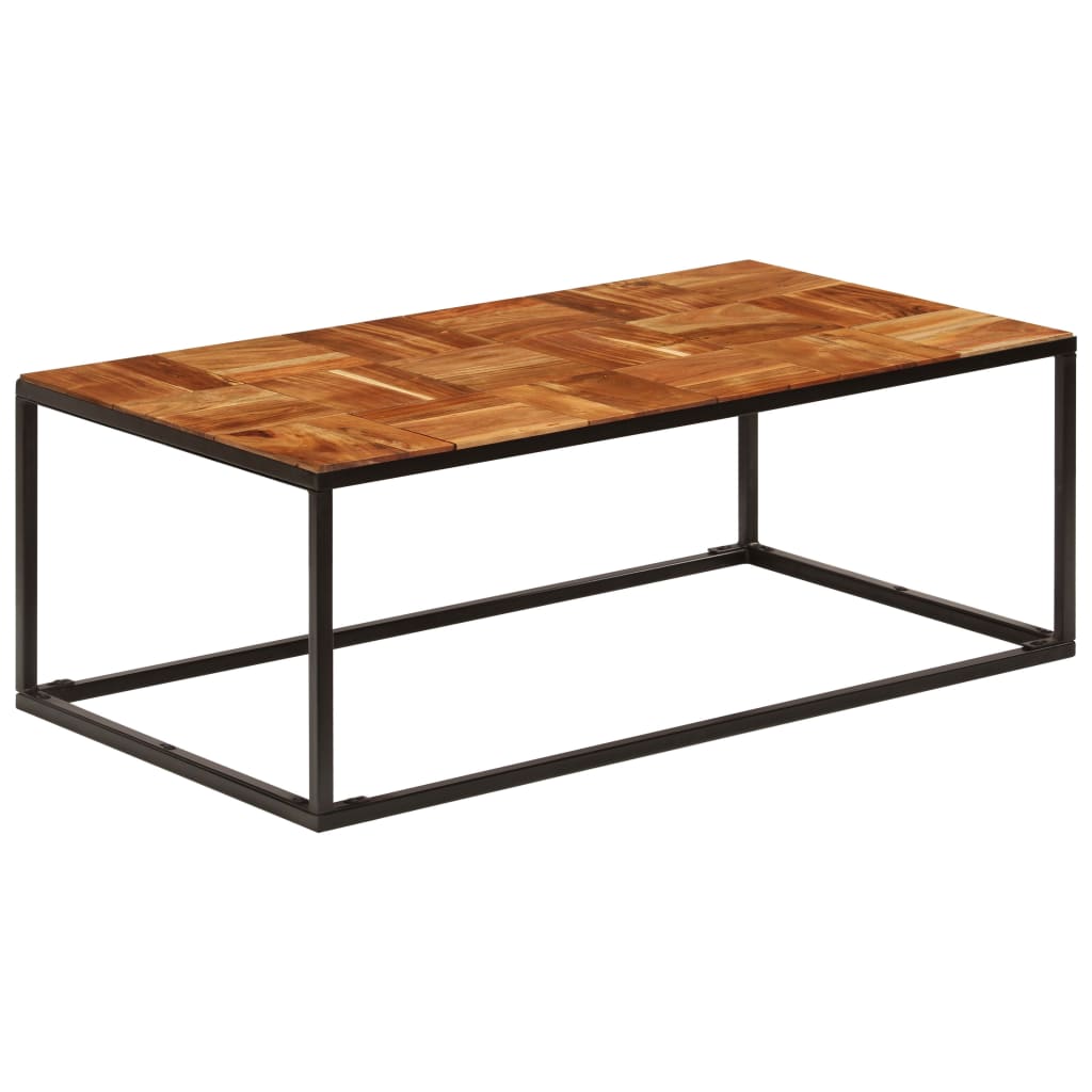 vidaXL Table basse 110x60x40 cm en bois d'acacia massif et acier