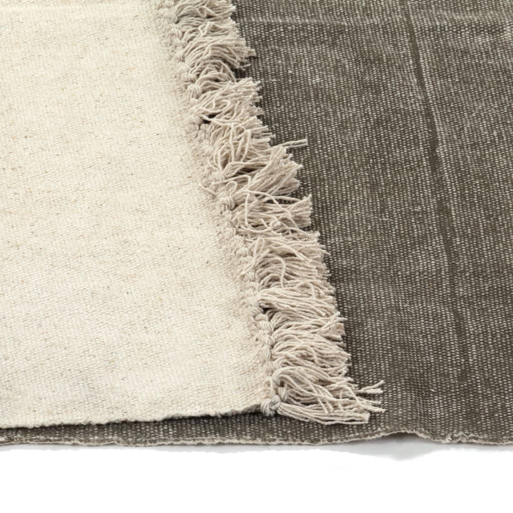 vidaXL Kelim-Teppich Baumwolle 160x230 cm Taupe