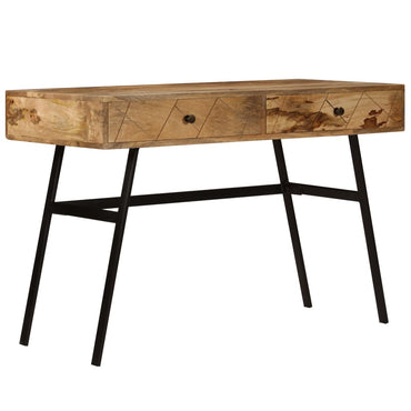 vidaXL Schreibtisch mit Schubladen Massivholz Mango 110×50×76 cm