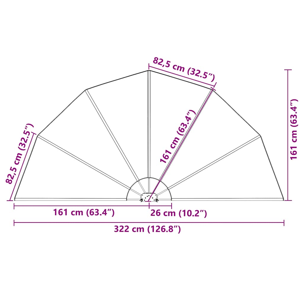 Faltbarer Terrassen-Seitenfächer Terracotta-Rot 160 cm