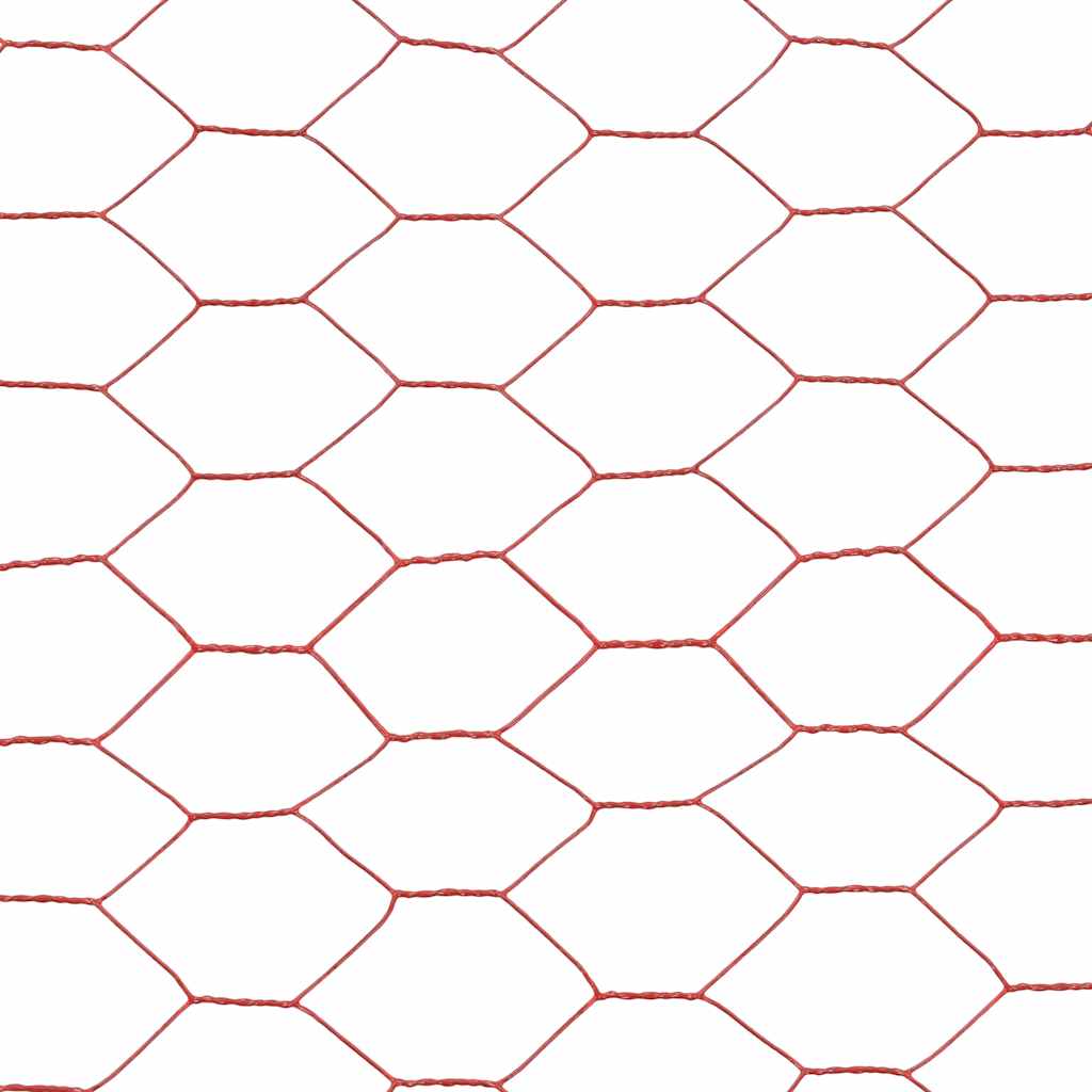 vidaXL Clôture grillagée en acier avec revêtement PVC 25x1,2 m Rouge