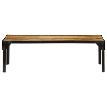 vidaXL Table basse en bois de manguier massif brut et acier 110 cm