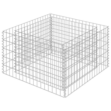 vidaXL Gabionen-Hochbeet Verzinkter Stahl 90×90×50 cm