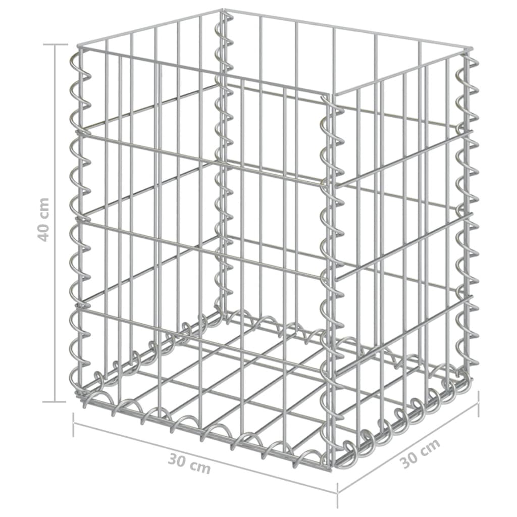 vidaXL Paniers de gabions 2 pcs Acier galvanisé 30x30x40 cm