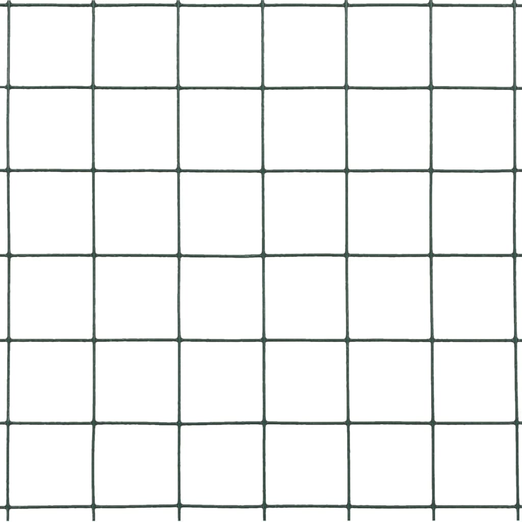 vidaXL Clôture grillagée en acier avec revêtement en PVC 10x0,5 m vert