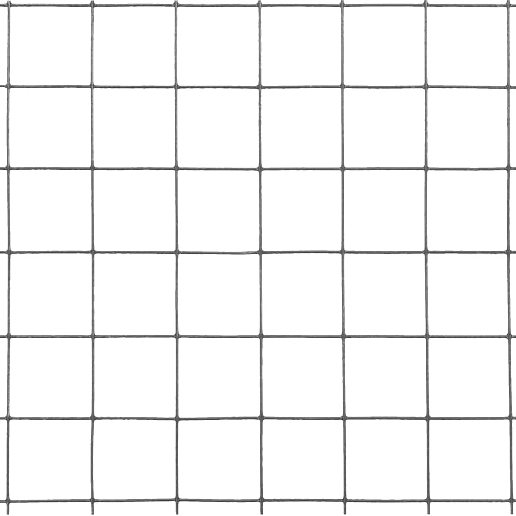 vidaXL Clôture grillagée en acier avec revêtement PVC 10x0,5 m Gris