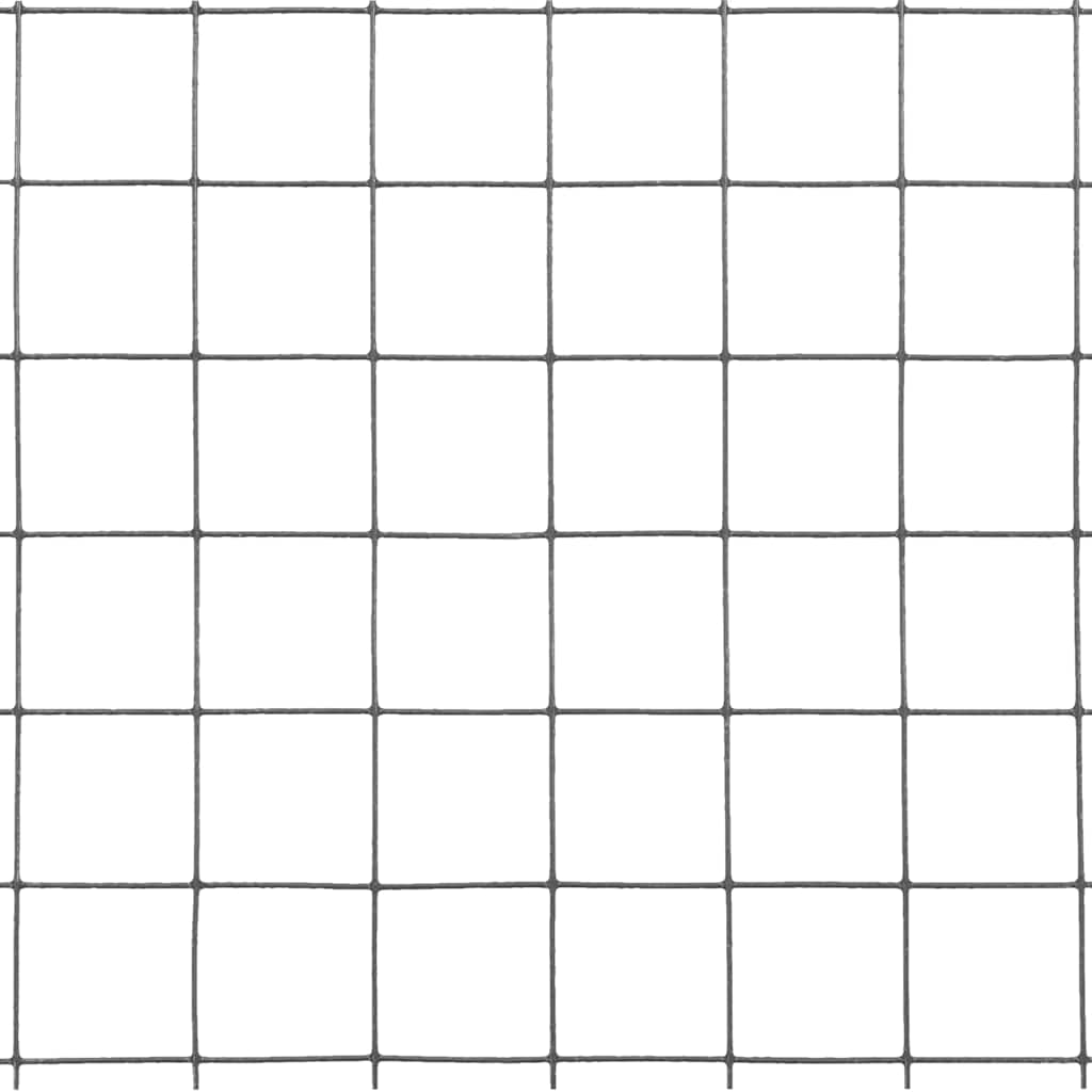 vidaXL Clôture grillagée en acier avec revêtement en PVC 25x1,5 m Gris