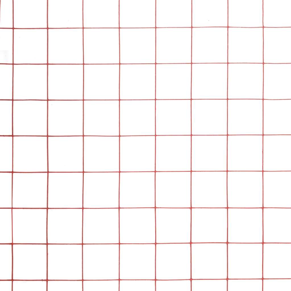 vidaXL Drahtzaun Stahl mit PVC-Beschichtung 25x1 m Rot