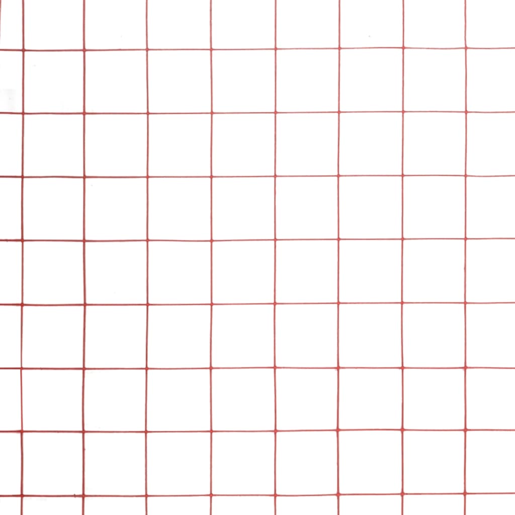 vidaXL Drahtzaun Stahl mit PVC-Beschichtung 25x0,5 m Rot