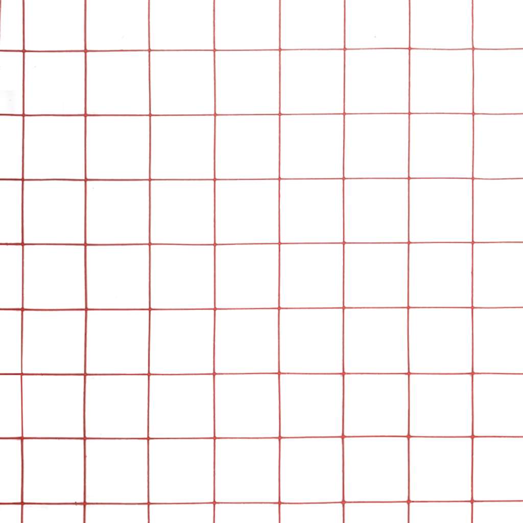 vidaXL Drahtzaun Stahl mit PVC-Beschichtung 25x1,5 m Rot