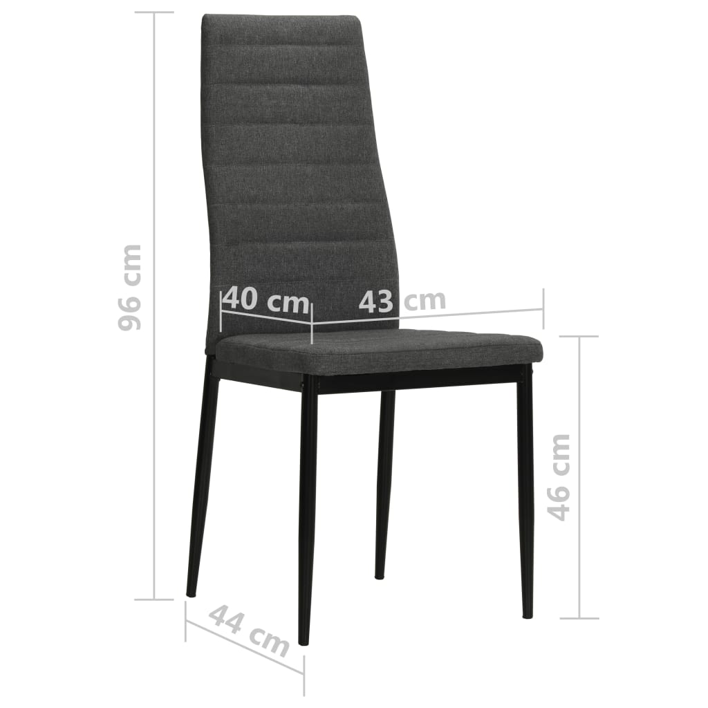 vidaXL Chaises de salle à manger 6 pcs Tissu gris foncé