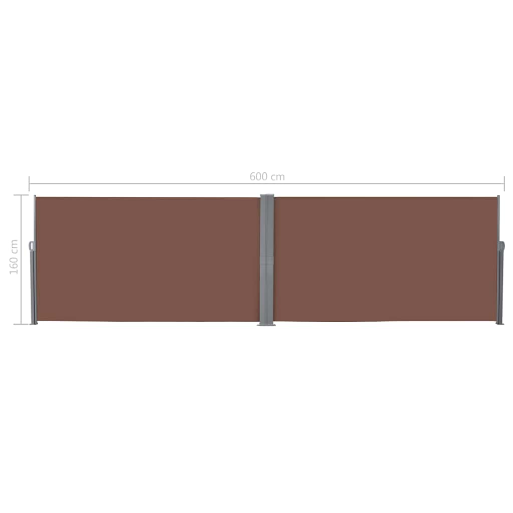 vidaXL Store latéral rétractable 160×600 cm Marron