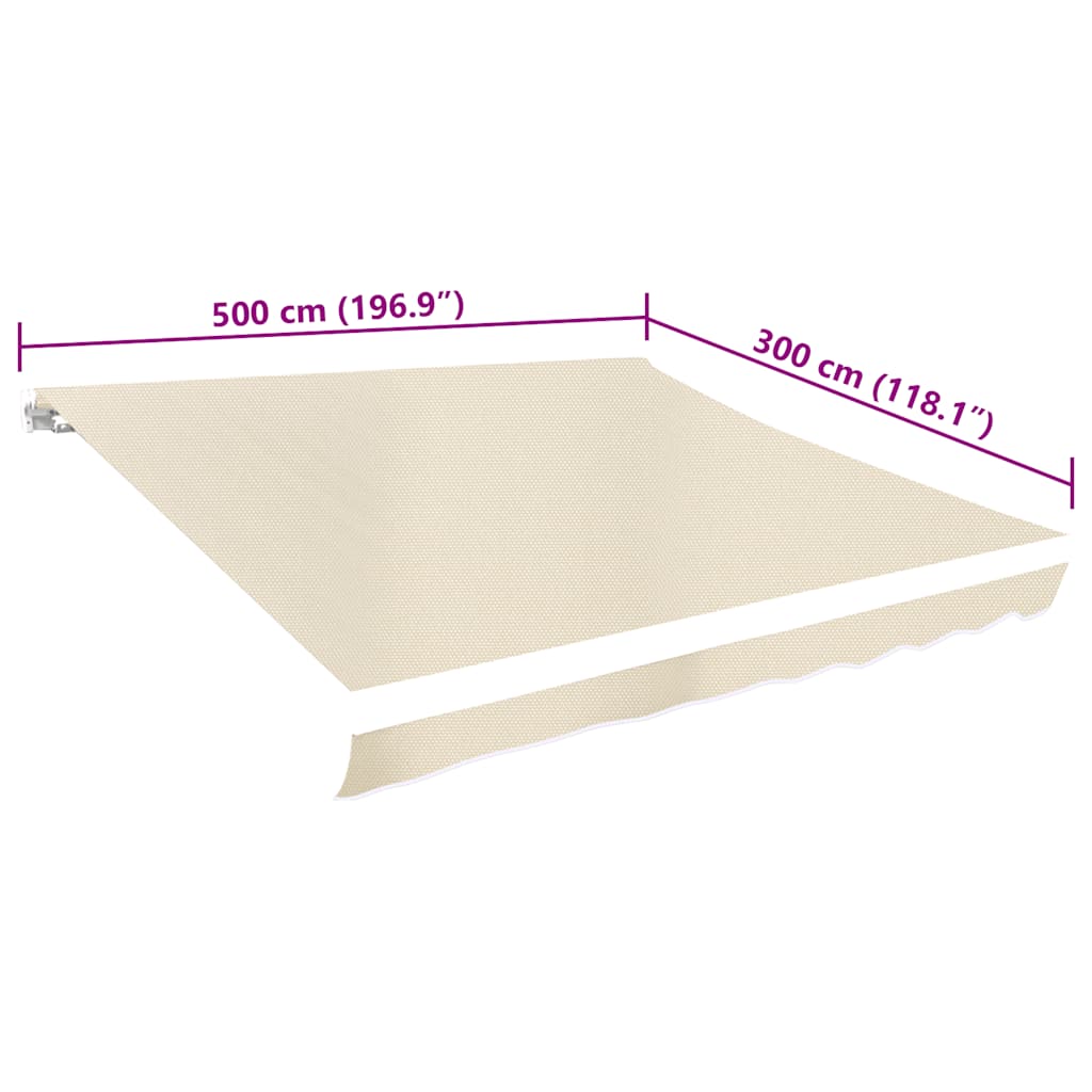vidaXL Markisenbespannung Canvas Creme 500x300 cm
