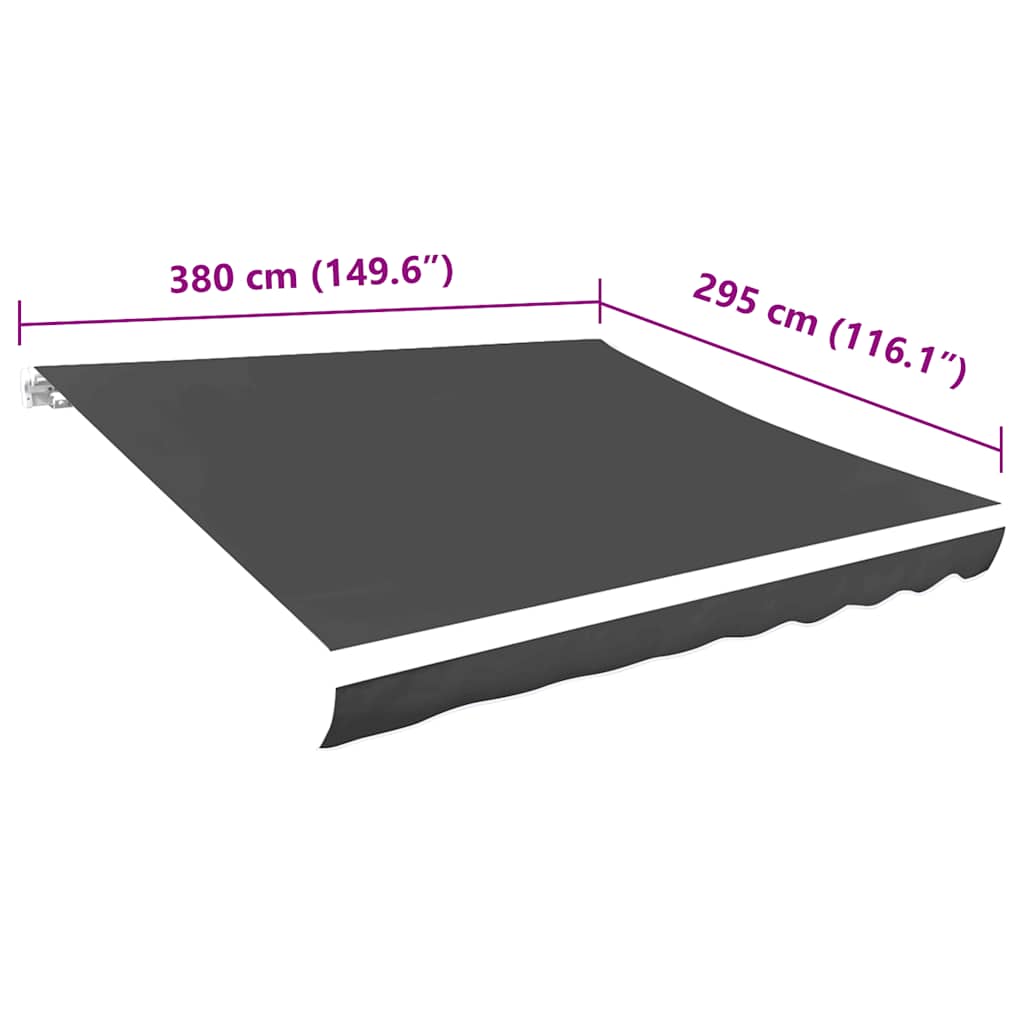 vidaXL Markisenbespannung Canvas Anthrazit 400x300 cm