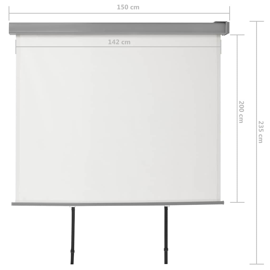 vidaXL Store latéral de balcon multifonctionnel 150x200 cm Crème