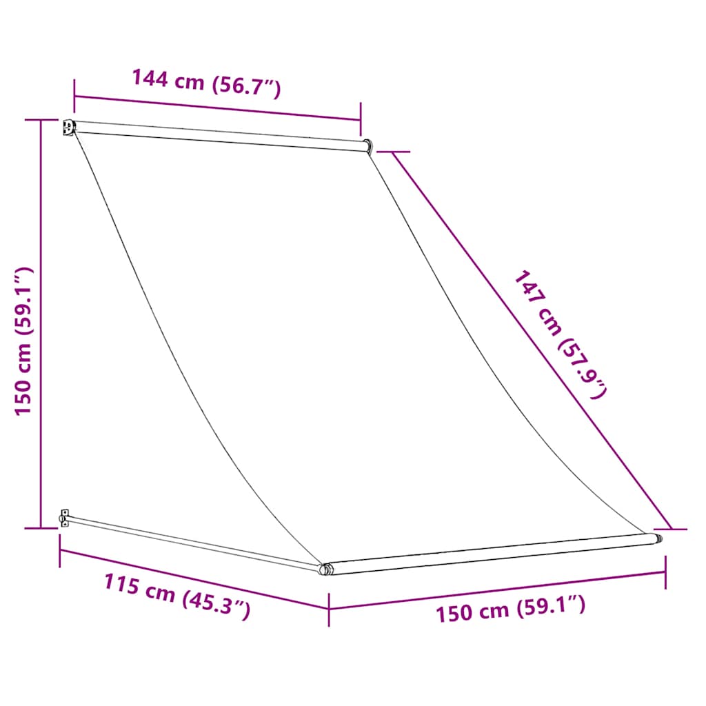 vidaXL Einziehbare Markise 150×150 cm Creme