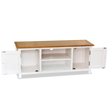 vidaXL Meuble TV 120x35x48 cm Bois de chêne massif
