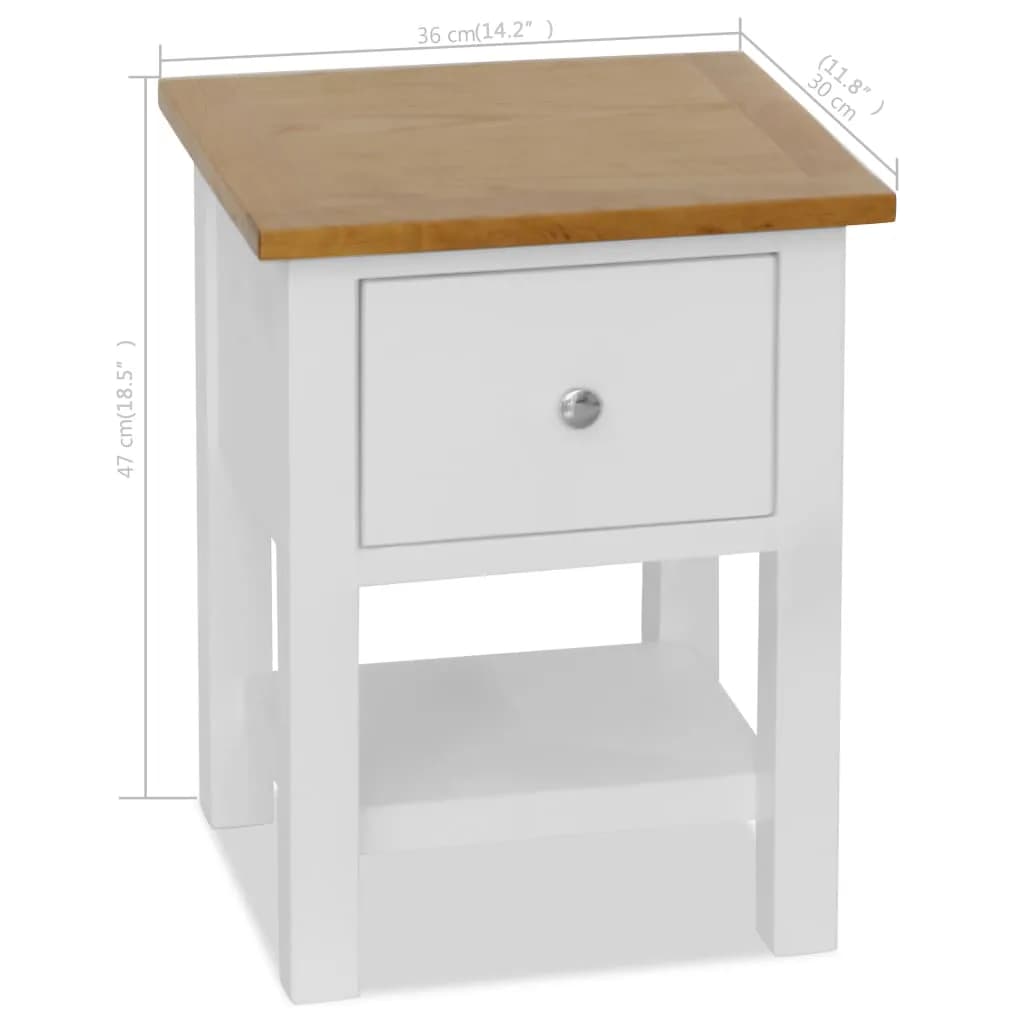 vidaXL Table de chevet 36x30x47 cm en chêne massif