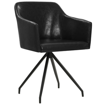 vidaXL Esszimmerstühle 2 Stk. Drehbar Schwarz Kunstleder