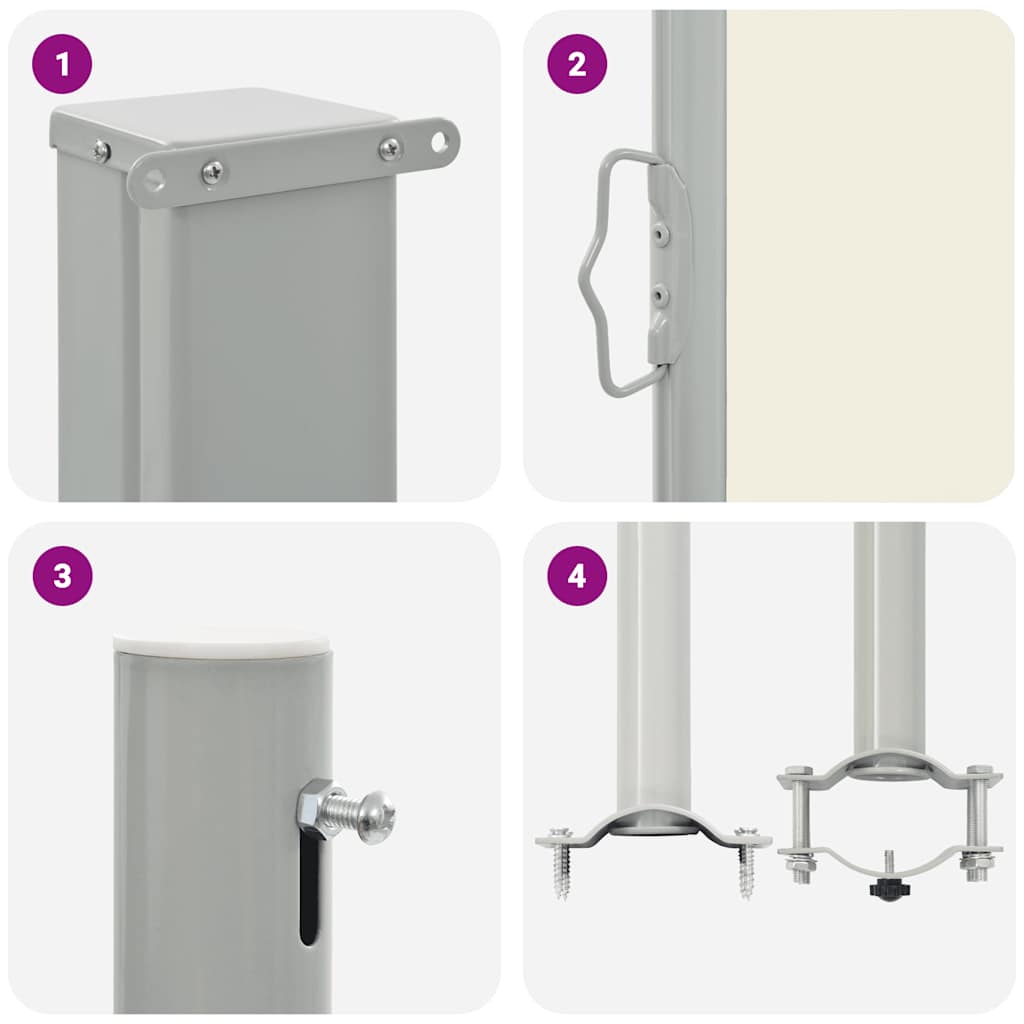 Ausziehbare Seitenmarkise 120x300 cm Creme